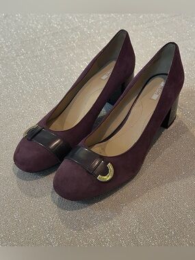 Geox Respira Plum Suede Pumps, Size EU 39